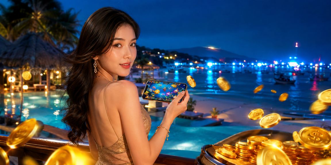 Trò chơi bắn cá bên bờ biển Mũi Né với không khí giải trí sôi nổi